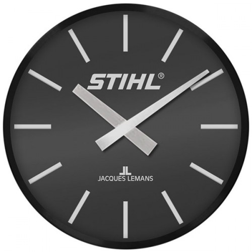  Фото №1 - Часы настенные Stihl `Jacques Lemans` черные d=33 см